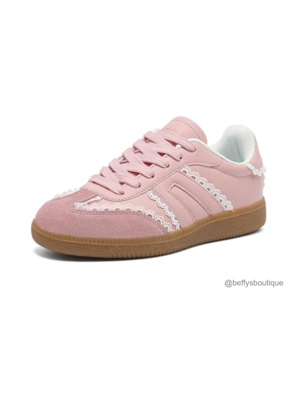 Lace Floral Sneakers Gum Sole Comfort Walking Shoes
